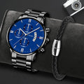 Men's Fashion Stainless Steel Watch – Luxury Quartz Wristwatch - Mega Watch Pro™