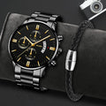 Men's Fashion Stainless Steel Watch – Luxury Quartz Wristwatch - Mega Watch Pro™